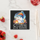 ハロウィーンキャンプはsのmoreおもしろいと幽霊ブラック スタンダードカクテルナプキン (インサイチュ)