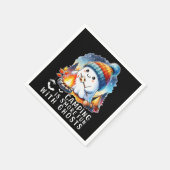 ハロウィーンキャンプはsのmoreおもしろいと幽霊ブラック スタンダードカクテルナプキン (角)