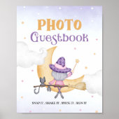 ハロウィーンキュートウィッチ誕生日ゲストブックサイン ポスター (正面)