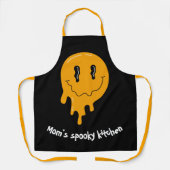 ハロウィーンキュートオレンジ幽霊☜カスタム エプロン (正面)