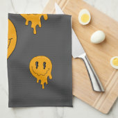 ハロウィーンキュートオレンジ幽霊☜カスタム キッチンタオル (四つ折り)