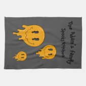 ハロウィーンキュートオレンジ幽霊☜カスタム キッチンタオル (横)