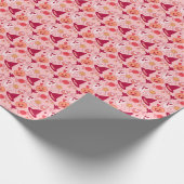 ハロウィーンキュートパステルピンク誕生日ガール ラッピングペーパー (角)