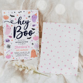 ハロウィーンキュートピンク幽霊誕生日スポオクタキュラー 招待状