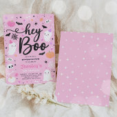 ハロウィーンキュートピンク幽霊誕生日スポオクタキュラー 招待状