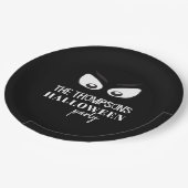 ハロウィーンキュートブラックタイポグラフィ不気味ブー ペーパープレート (アングル)