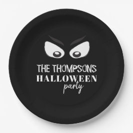 ハロウィーンキュートブラックタイポグラフィ不気味ブー ペーパープレート