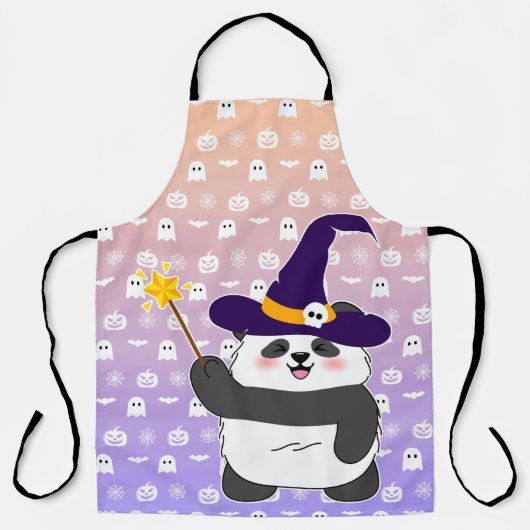 ハロウィーンキュートベビーパンダウィッチ魔法ワンド エプロン (正面)