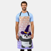 ハロウィーンキュートベビーパンダウィッチ魔法ワンド エプロン (着用した状態)