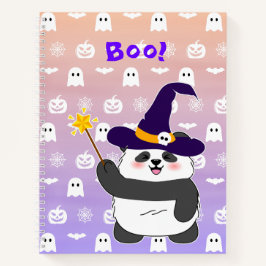 ハロウィーンキュートベビーパンダウィッチ魔法ワンド ノートブック