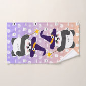 ハロウィーンキュートベビーパンダウィッチ魔法ワンド バスタオルセット (ハンドタオル)