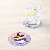 ハロウィーンキュートベビーパンダウィッチ魔法ワンド ラウンドペーパーコースター (インサイチュ)