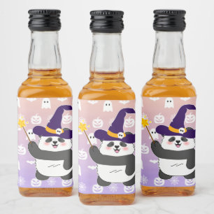 ハロウィーンキュートベビーパンダウィッチ魔法ワンド リキュールボトルラベル