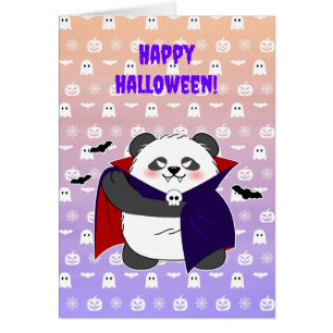 ハロウィーンキュートベビーパンダドラキュラヴァンパイア