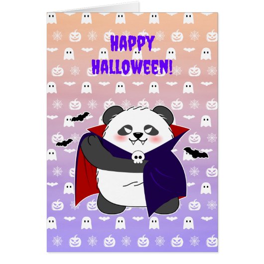 ハロウィーンキュートベビーパンダドラキュラヴァンパイア (正面)