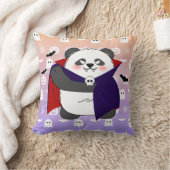 ハロウィーンキュートベビーパンダドラキュラヴァンパイア クッション (ブランケット)