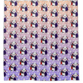 ハロウィーンキュートベビーパンダドラキュラヴァンパイア シャワーカーテン (正面)