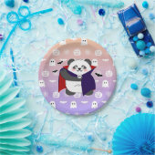 ハロウィーンキュートベビーパンダドラキュラヴァンパイア ペーパープレート (パーティー)