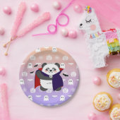 ハロウィーンキュートベビーパンダドラキュラヴァンパイア ペーパープレート (パーティー)