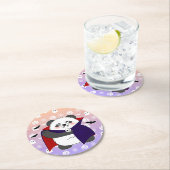 ハロウィーンキュートベビーパンダドラキュラヴァンパイア ラウンドペーパーコースター (インサイチュ)