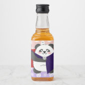 ハロウィーンキュートベビーパンダドラキュラヴァンパイア リキュールボトルラベル (正面)