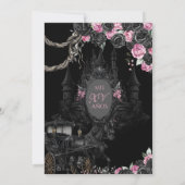 ハロウィーンキンセアニラブラックピンクゴシックプリンセス 招待状 (裏面)