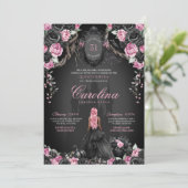 ハロウィーンキンセアニラブラック&ピンクゴシックプリンセス 招待状 (スタンド正面)