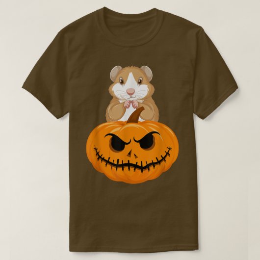 ハロウィーンギニアピグカボチャ男性メンズボーイズガールズ Tシャツ (デザイン正面)