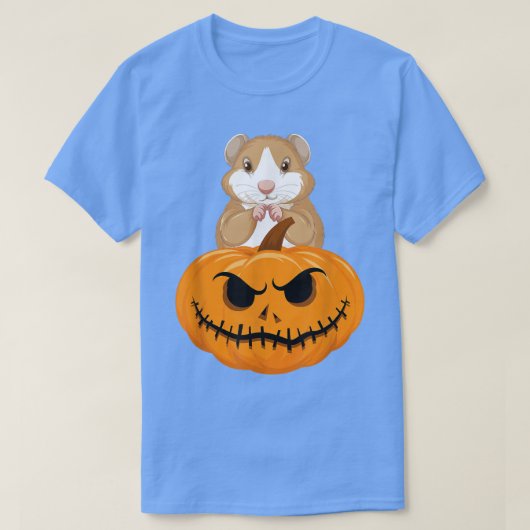 ハロウィーンギニアピグカボチャ男性メンズボーイズガールズ Tシャツ (デザイン正面)