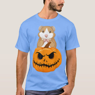 ハロウィーンギニアピグカボチャ男性メンズボーイズガールズ Tシャツ