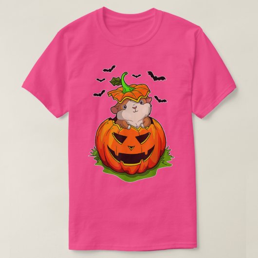 ハロウィーンギニアピググランジ愛好家カボチャ少年ギ Tシャツ (デザイン正面)