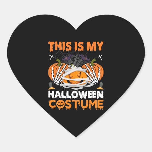 ハロウィーンギフトこれは私のハロウィーンの衣装 ハートシール (正面)