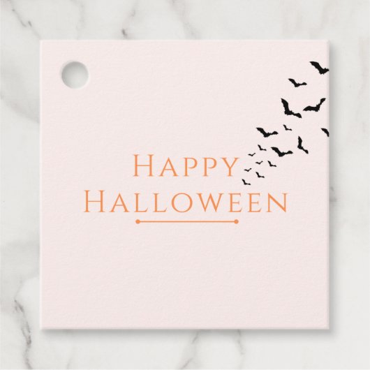 ハロウィーンギフトラベル,メッセージカード,こうもり，ピンク フェイバータグ (正面)