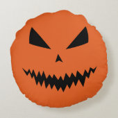 ハロウィーンギフト,かぼちゃの顔,ハロウィーン,不気味,怖い ラウンドクッション (裏面)