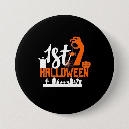 ハロウィーンギフト |最初のハロウィーン 缶バッジ (正面)