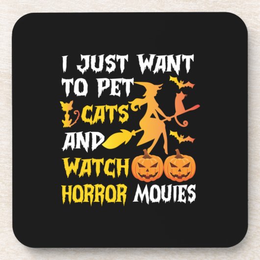 ハロウィーンギフト |猫を飼いたいだけ誕生日 コースター (正面)