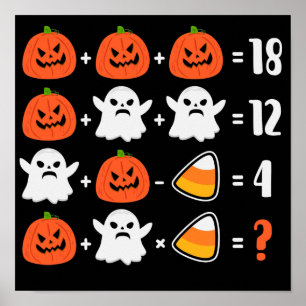 ハロウィーンクイズ数学先生ポスター ポスター