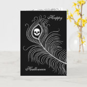 ハロウィーンクジャクの羽 カード (黄色い花)