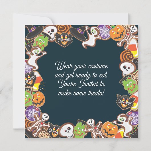 ハロウィーンクッキーパーティの招待状 招待状 (裏面)