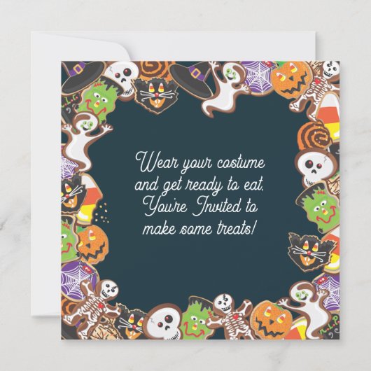 ハロウィーンクッキーパーティの招待状 招待状 (裏面)