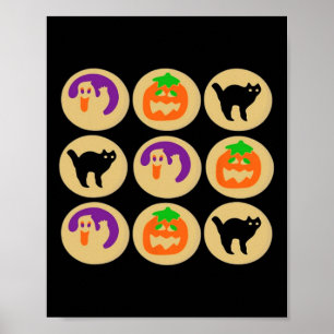 ハロウィーンクッキー幽霊カボチャ猫ハロウィーンスガ ポスター