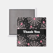 ハロウィーンクモの巣とクモの模様ありがとう マグネット (正面/裏面)