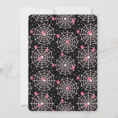 ハロウィーンクモの巣とクモの模様パーティー 招待状 (裏面)