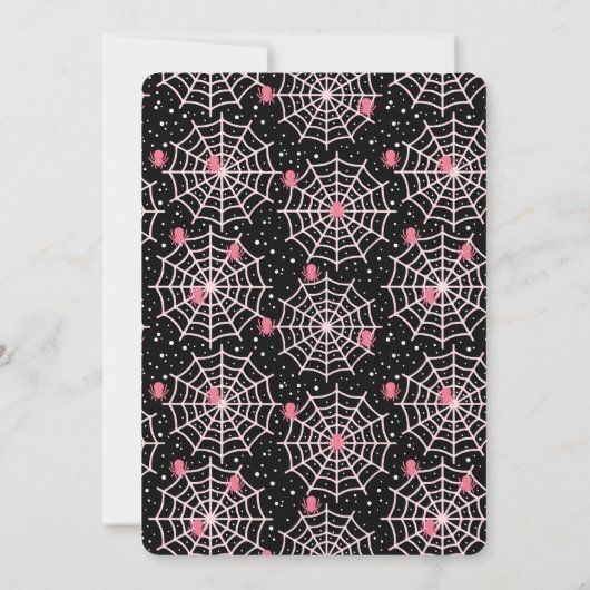 ハロウィーンクモの巣とクモの模様パーティー 招待状 (裏面)