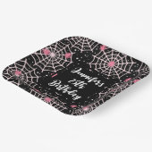 ハロウィーンクモの巣とクモの模様誕生日 ペーパープレート (傾斜あり)