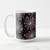 ハロウィーンクモの巣とクモの模様 コーヒーマグカップ (左)