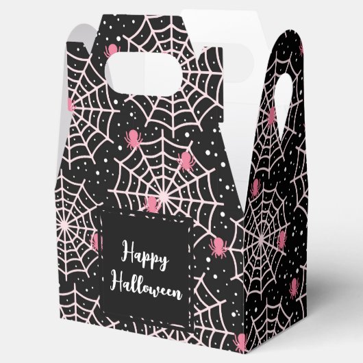ハロウィーンクモの巣とクモの模様 フェイバーボックス (オープン)