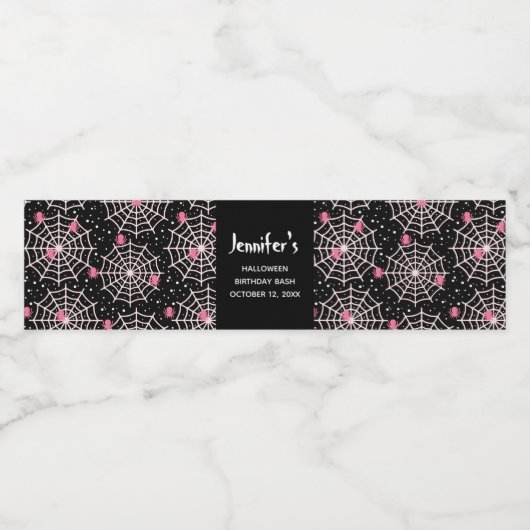 ハロウィーンクモの巣とクモの模様 ペットボトルラベル (シングルラベル)