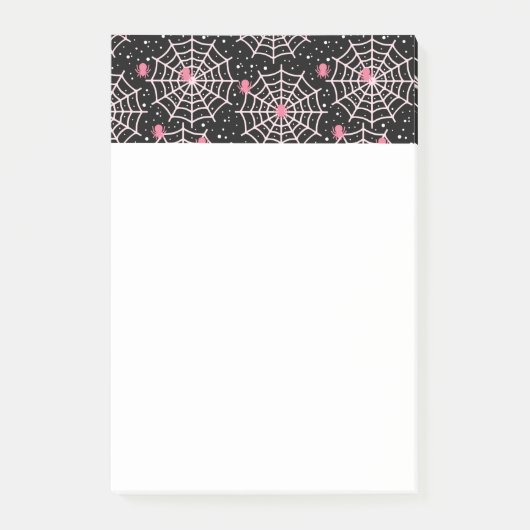 ハロウィーンクモの巣とクモの模様 ポストイット (正面)