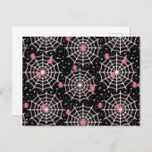 ハロウィーンクモの巣とクモの模様 ポストカード (正面/裏面)